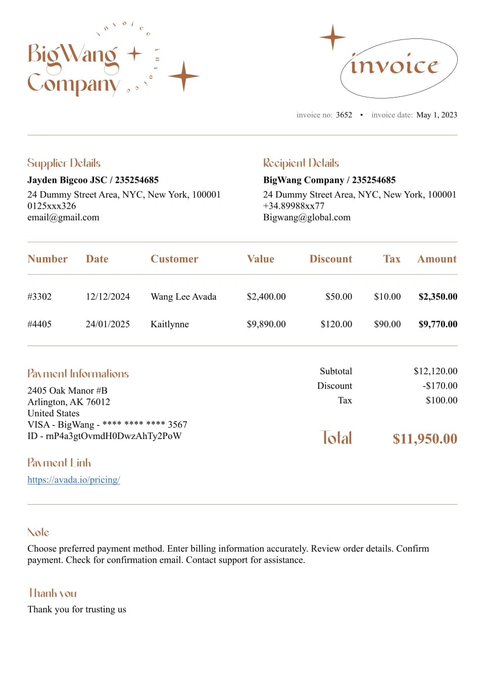 Elegant Invoice Template