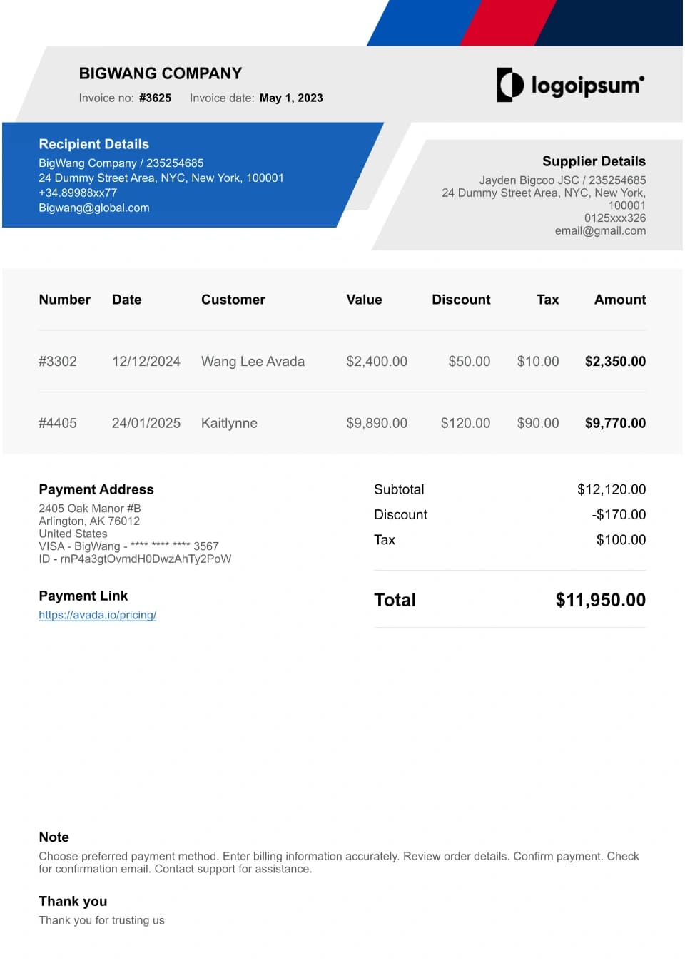 Tech Invoice Template
